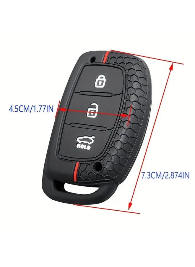 Black Smart Remote Key Case For Hyundai Sonata Elantra Tucson Ioniq IX35 IX25 Redline 3 Buttons Set - Image 2